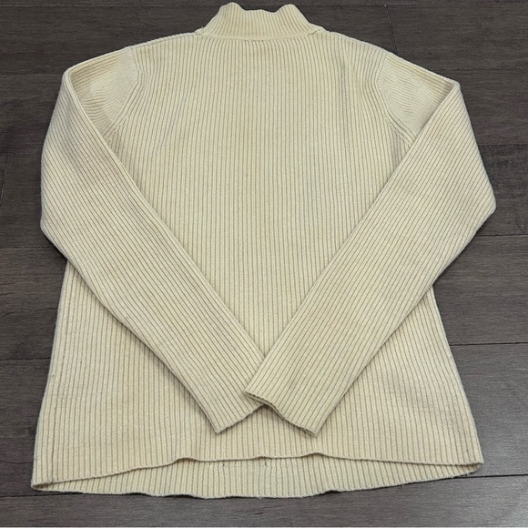 Cream Ribbed Women's Sweater - Picture 3 of 5